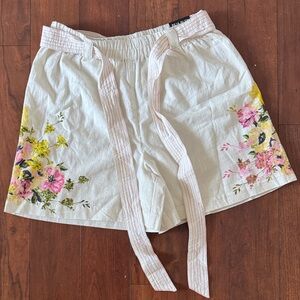 Floral High Waist Women's Shorts